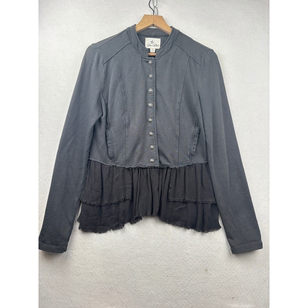 Others Follow Knit Jacket Womens M Peplum Military Button Boho‎